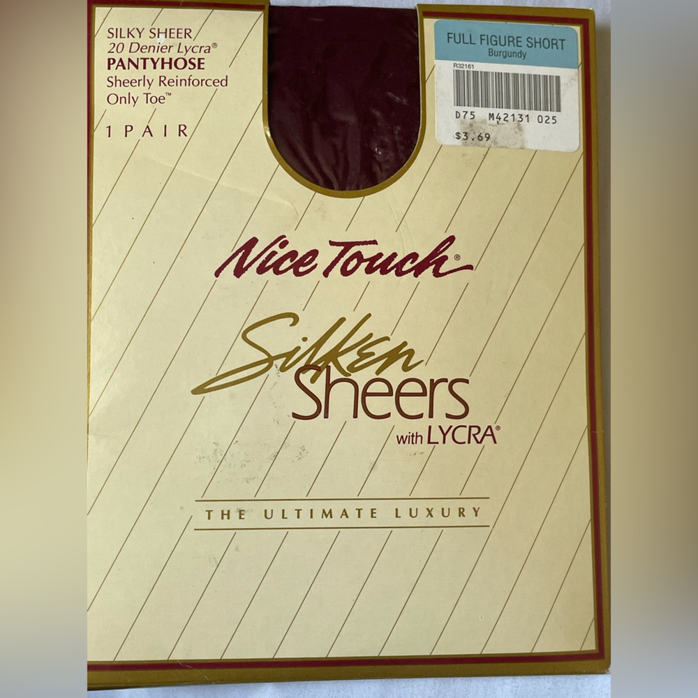 Nice Touch Vintage Burgundy Pantyhose